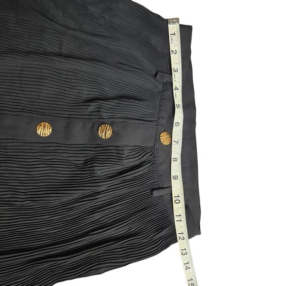 Commense Black Button Front Pleated Skirt Size: XS - Picture 3 of 4